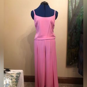 Light Pink Sleeveless two-pieces tank and wide-leg Jumpsuit